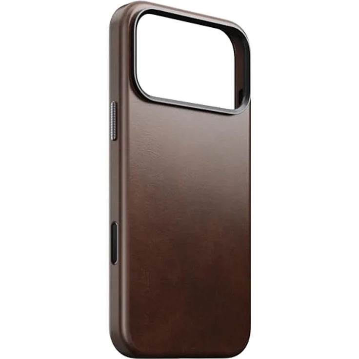 NOMAD Traditional Leather Case für iPhone 17 Pro Max, MagSafe-kompatible Echtlederschutzhülle in Rustic Brown Horween mit erhöhtem Rand und Mikrofaserauskleidung – Bild 5