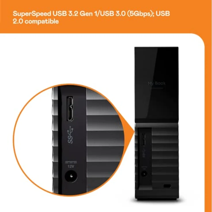 WD My Book 24 TB USB 3.0 Desktop-Festplatte mit Passwortschutz (Desktop-Speicher, Sicherungssoftware, Hardwareverschlüsselung, SuperSpeed USB) – Bild 5