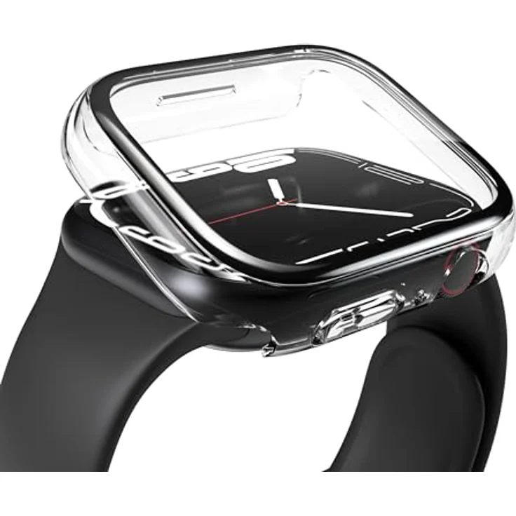 VONMÄHLEN Thin Case - Schutzhülle für Apple Watch Serie 8 + 9, 45mm, Transparent, Rundumschutz mit Anti-Gilb-Schutz für originalen Look – Bild 5
