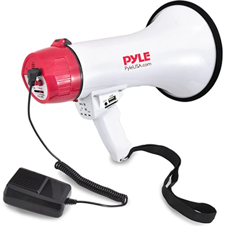 PYLE AUDIO INC Bluetooth Megaphone - PA Megaphone Speaker with Wired Microphone, Siren Alarm Mode, MP3/USB/SD Readers – Bild 1