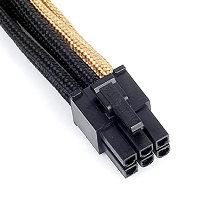 SilverStone SST-PP07-IDE6BG - Netzteil-Verlängerungskable 25cm 6pin auf PCI-E 6pin, schwarz-gold - Preisvergleich – Bild 4