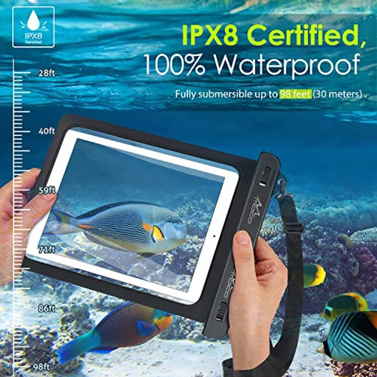 MoKo wasserdichte Tasche für 12" Geräte, Tablet Schutztasche Kompatibel mit iPad 9/8/7 10.2, iPad Pro 11 M1, iPad Air 5/4 10.9, Galaxy Tab A7 10.4, S7 11, S6/S6 Lite, MatePad New 10.4, Schwarz – Bild 2