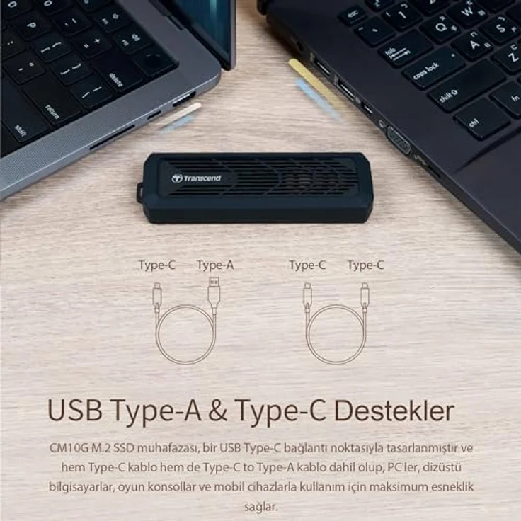 Transcend M.2 PCIe/SATA SSD Gehäuse-Kit, Ultra-schnelle Lesegeschwindigkeiten bis zu 3500 MB/s - TS-CM10G – Bild 5