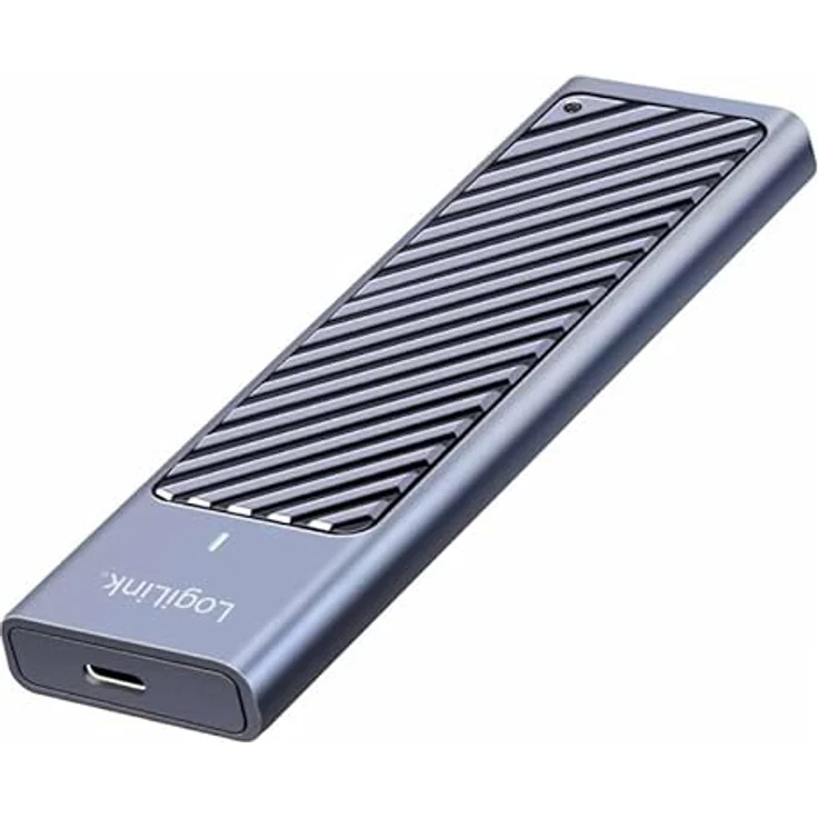 LogiLink UA0435 M.2 Festplattengehäuse, Grau, USB 3.2 Gen 2x2 bis 20 GBit/s, Aluminium, für NVMe/SATA SSDs – Bild 3