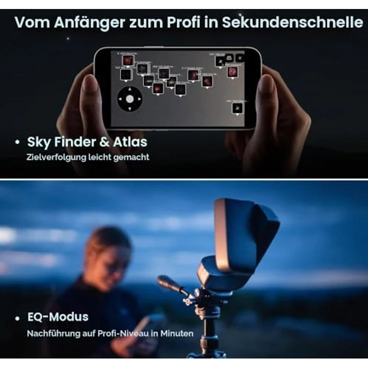 DWARFLAB Smart Telescope AP 30/150 mini, intelligentes Teleskop mit 150mm Telefoto- und 6,7mm Weitwinkellinse, 64 GB Speicher, 840g leicht – Bild 3
