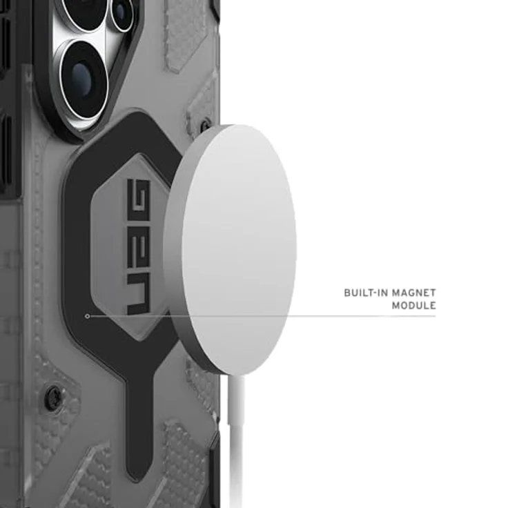 URBAN ARMOR GEAR Pathfinder MS Case für Samsung Galaxy S26 Ultra, grau transparent, mit Magnetring, Wireless Charging kompatibel, 5,5m Fallschutz – Bild 5
