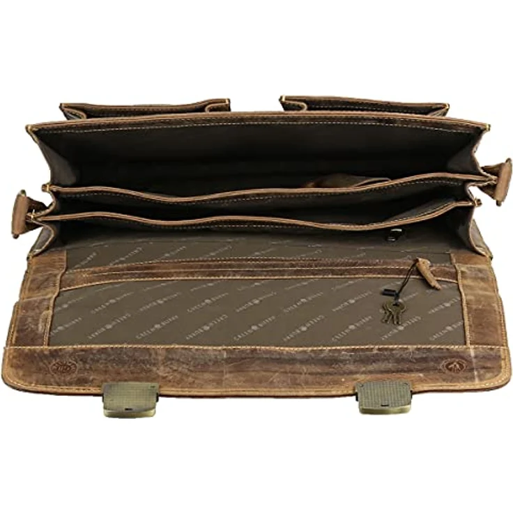 Greenburry Vintage Aktentasche Leder, 40 cm, braun, 100% Leder – Bild 3