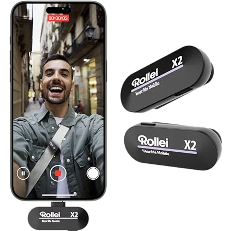Rollei Hear:Me Mobile X2 | Dual Wireless Mikrofon für Studioqualität, YouTube, Streaming, Vlogging & Podcasts – Bild 1