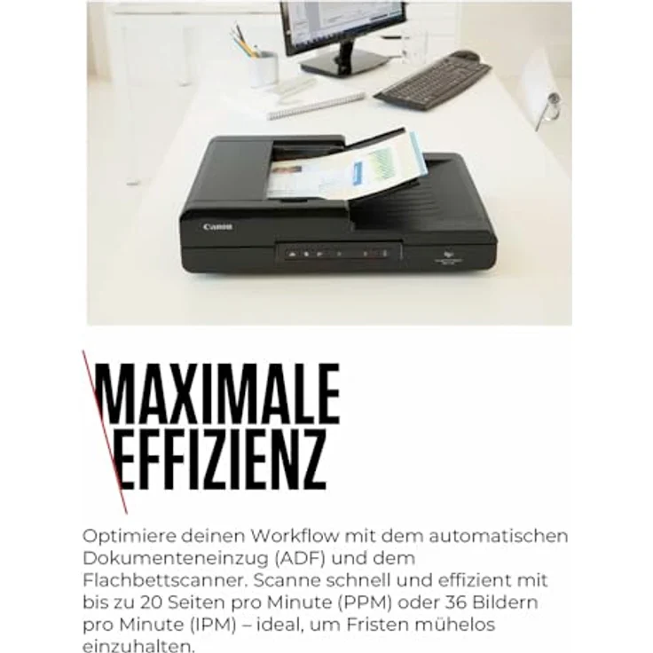 Canon DR-F120 Dokumenten-Scanner mit mit Duplex ADF (600dpi, CMOS CIS, USB 2.0) – Bild 4