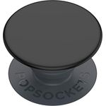 PopSockets PopGrip Basic, Ausziehbarer Sockel und Griff für Smartphones und Tablets, nicht austauschbar, Schwarz