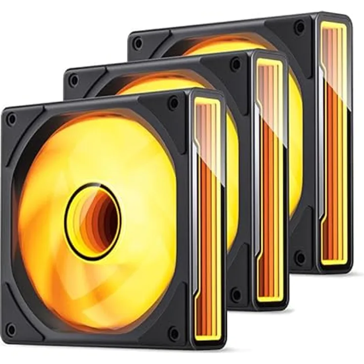 Jonsbo ZK-120B 3er-Pack Gehäuse-Lüfter, RGB - schwarz, 120-mm-PWM, bis zu 2.200 U/min, max. 36,6 dB(A)