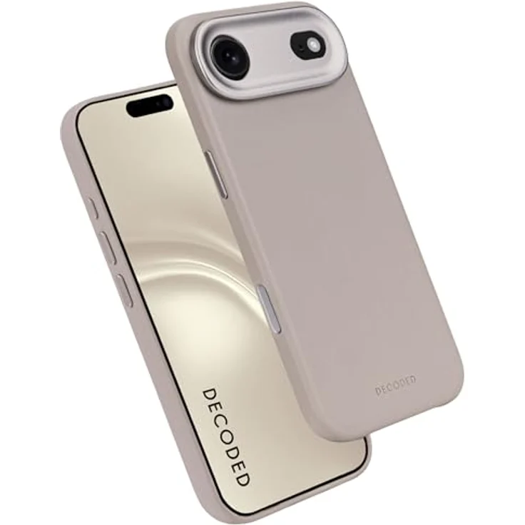 Decoded Lederhülle für iPhone 17 Air, Premium ECCO Leder, MagSafe Kompatibel, Vollständiger Kameraschutz, Metalltasten, Stoßfest und Kratzfest, Beige – Bild 1