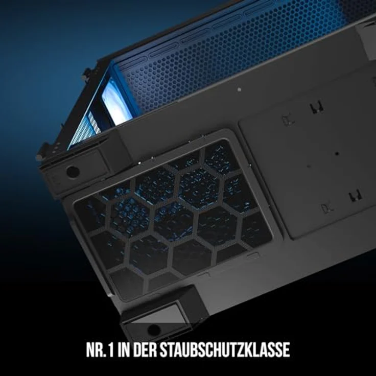Modecom Horizon ARGB Midi Tower, PC Gehäuse für Mini-ITX, mATX, E-ATX, schwarz mit ARGB-Beleuchtung und Seitenfenster – Bild 4