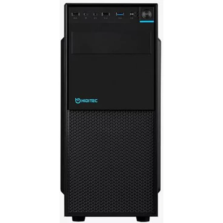 Hiditec Neo PSU Midi-Tower-Gehäuse, Schwarz, ATX-kompatibel mit 1x 120 mm Rücklüfter und High-Speed USB 3.0 Anschluss – Bild 2