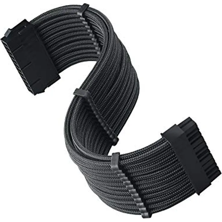 Silverstone SST-PP07E-MBB - Netzteil-Verlängerungskabel 30cm Motherboard 24pin auf 24pin, schwarz