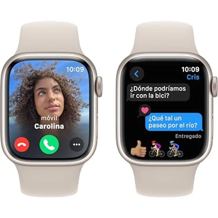 Apple Watch Series 9 [GPS, 41mm] - Starlight Aluminiumgehäuse mit Starlight Sportband, M/L, Akku über 80% Kapazität – Bild 4