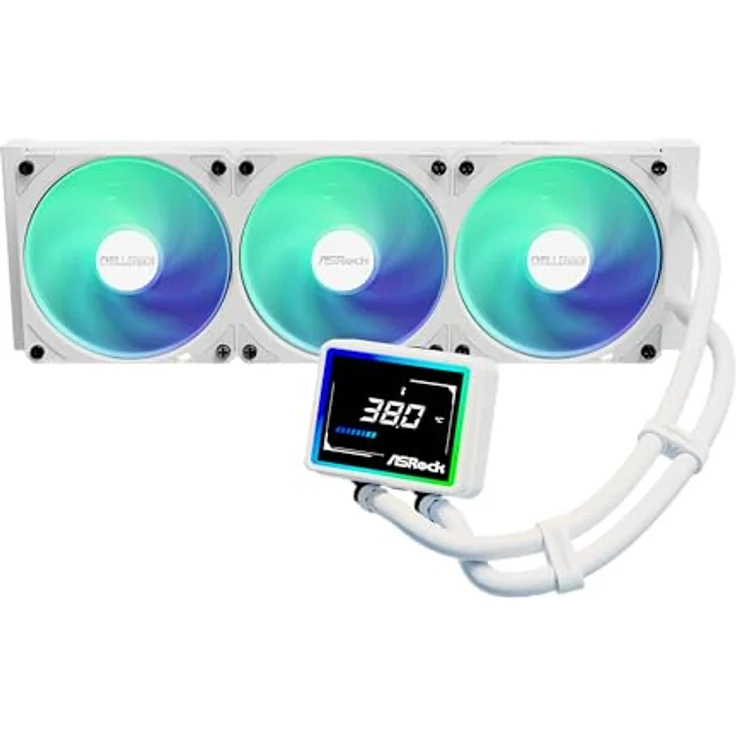 ASRock CPC Challenger 360 Digital ARGB, CPU-Wasserkühler 360mm mit 3-Zoll-LCD, weiß, Triple-Fan und dynamischer ARGB-Beleuchtung – Bild 2