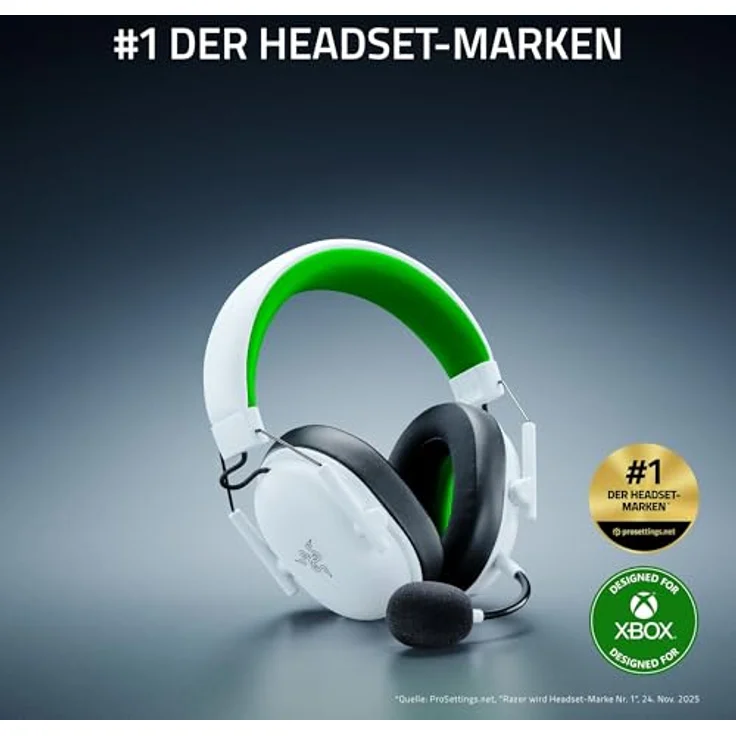 Razer BlackShark V3 X HyperSpeed Xbox, kabelloses E-Sport Gaming Headset mit Triforce 50mm Treibern, abnehmbarem Mikrofon, HyperSpeed 2,4 GHz & Bluetooth, ultra leicht 270 g, weiß – Bild 2