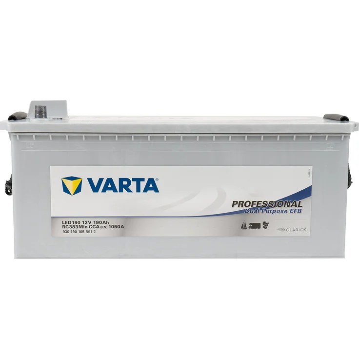 Varta LED190 Professional EFB 12V 190Ah 1050A Versorgungsbatterie, ideal für Wohnmobile und Boote, mit 1050A Kaltstartstrom – Bild 1