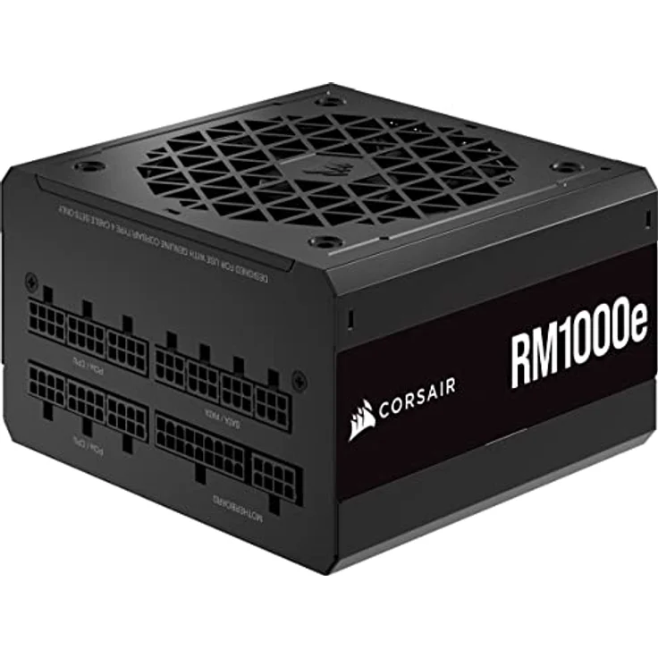 Corsair RM1000e (2023) Vollmodulares, Geräuscharmes ATX-Netzteil - ATX 3.0- Und PCIe 5.0-kompatibel - 105°C-Kondensatoren - 80 Plus Gold-Effizienz - Modern Standby-Unterstützung - Schwarz – Bild 1