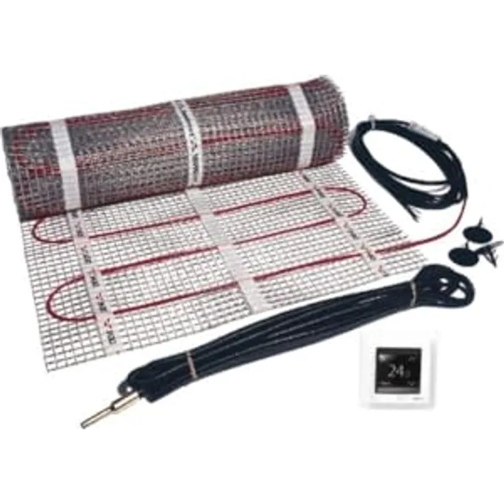 DEVI Wärmeleitpaste Dünnbettset 1-300 W DTIF, 2,0 qm mit Touch Thermostat und selbstklebender Heizmatte