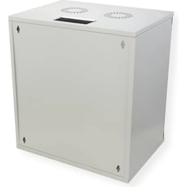 ROLINE 19-Zoll Wandgehäuse Basic 12 HE, 540x400 BxT Bausatz grau, mit Vollglastür und verstellbaren Profilschienen – Bild 6
