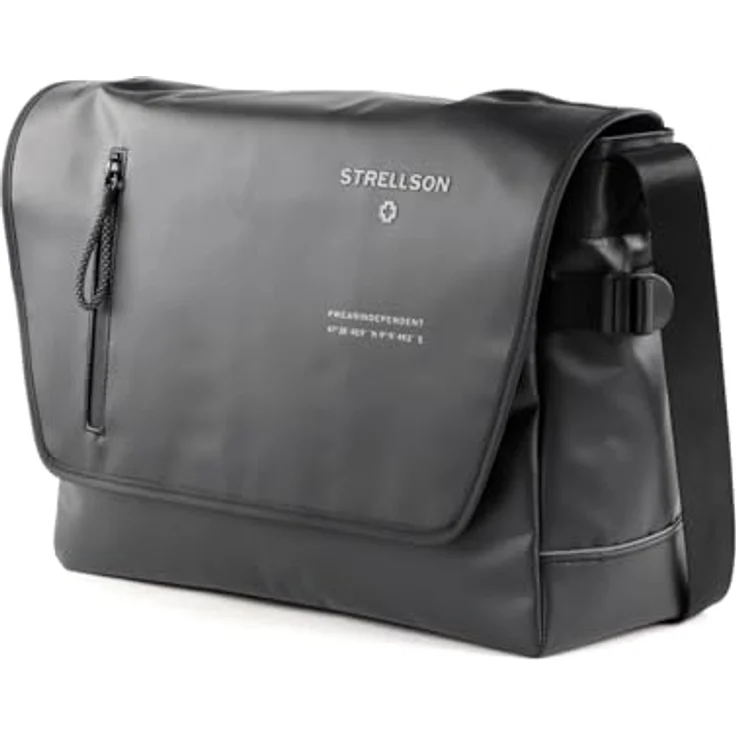 Strellson Stockwell 2.0 Dorian Messenger Laptoptasche, wasserdichte Umhängetasche für Herren, schwarz, 37 x 12 x 26 cm – Bild 2