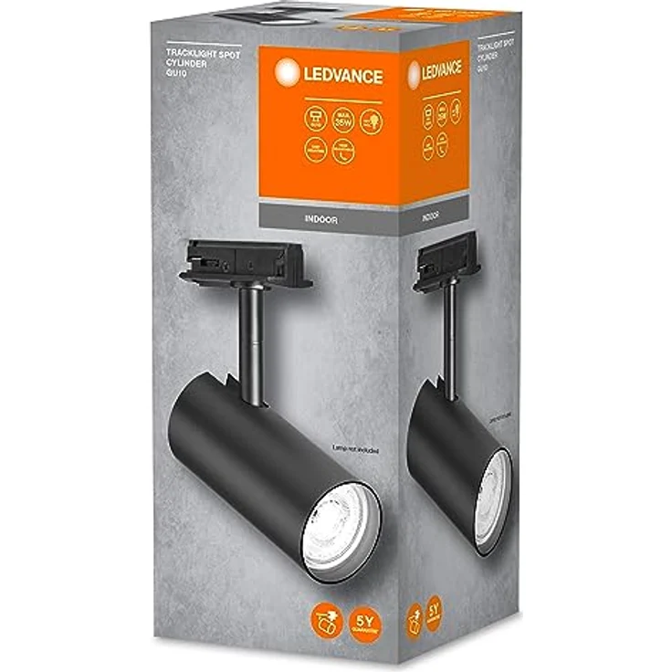 LEDVANCE TRACKLIGHT Schienensystem-Leuchtenkopf, schwarz, mit GU10-Sockel, kann mit einfacher oder smarter Lampe bestückt werden, smart, WiFi, loftartiges Design, Schutzklasse IP20 – Bild 2