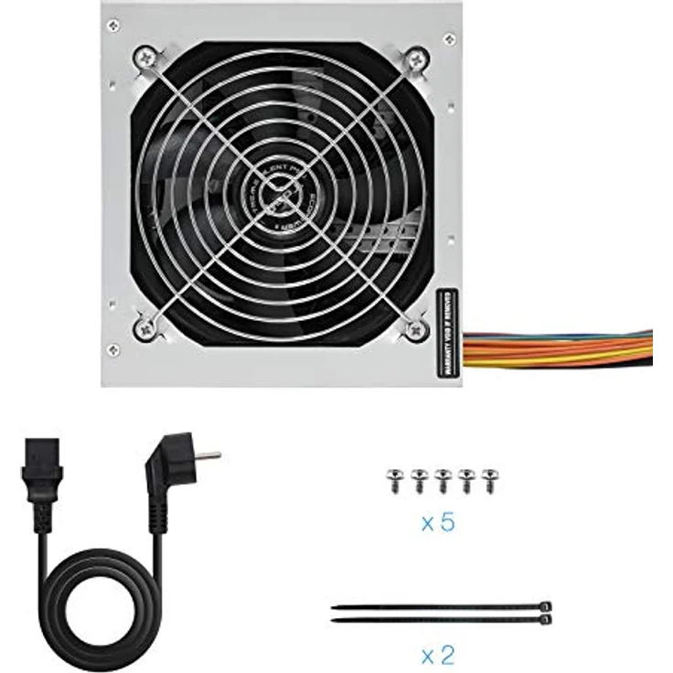 TooQ TQEP-500SSE - 500 W Ecopower II Netzteil mit aktivem PFC, geräuschloser 120mm Lüfter mit automatischer Drehzahlregelung (ATX 12V V1.3, -, Farbe Silber) – Bild 7