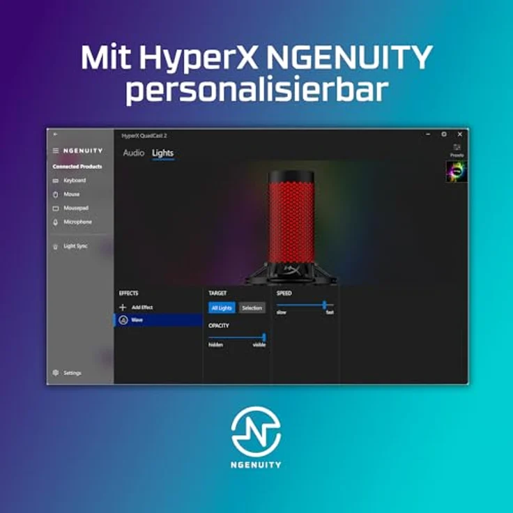 HP HyperX QuadCast 2, USB Mikrofon in Grau mit 24-Bit/96kHz Recording, Tap-to-Mute-Sensor und abnehmbaren Shock-Mount – Bild 11