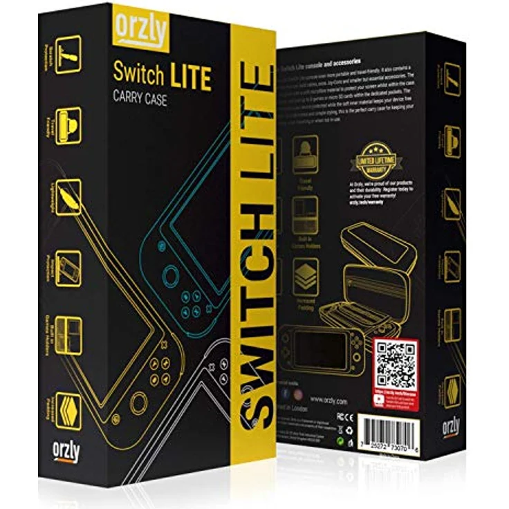 Orzly Case für Nintendo Switch Lite, Tragetasche mit zusätzlichem Speicher für Spiele und Zubehör, Grau/Blau mit Pinktönen (Sonderausgabe) – Bild 2