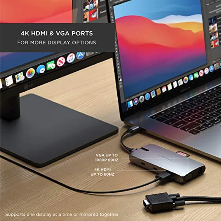 SATECHI USB-C Multiport Adapter, USB-C Hub 9 in 1, On-The-Go Multiport Adapter – Für M2/ M1 MacBook Pro/Air, M2/ M1 iPad Pro/Air, M2 Mac Mini, iMac M1 (Space Grau) – Bild 5