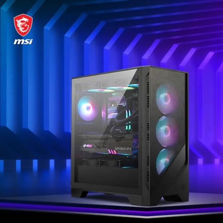 MSI MAG FORGE 321R AIRFLOW, Midi-Tower PC-Gehäuse mit gehärtetem Glasfenster, optimiert für Airflow, schwarz – Bild 7