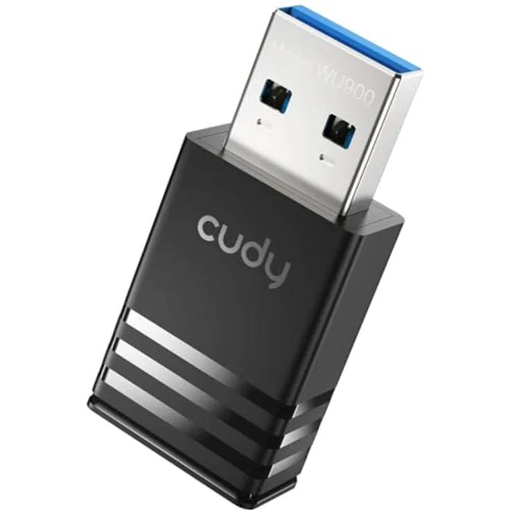 Cudy AX900 WU900 1.0, Dual-Band Wi-Fi 6 USB Adapter, 600 Mbit/s, kabellos, schwarz