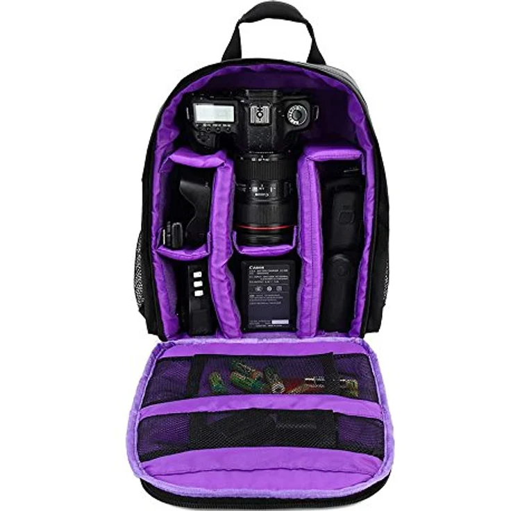 Docooler Multifunktionale atmungsaktive wasserdichte Kamerarucksäcke, 33 x 26,5 x 12,5 cm, für Digital-/DSLR-Kameras, violett – Bild 1