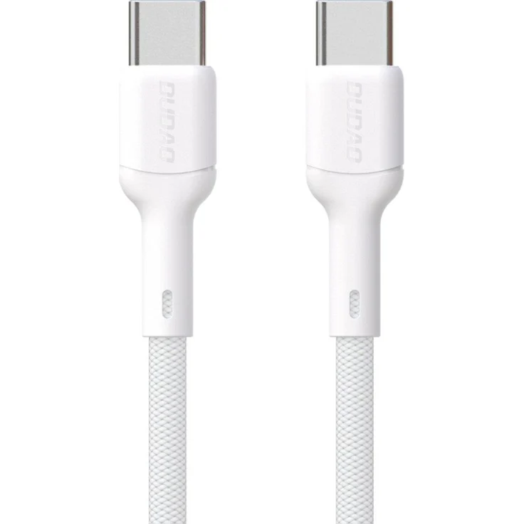 Dudao L9C, 65W USB-C auf USB-C Kabel, 1 m, weiß, verzinnte Kupferleiter, verstärkte Stecker