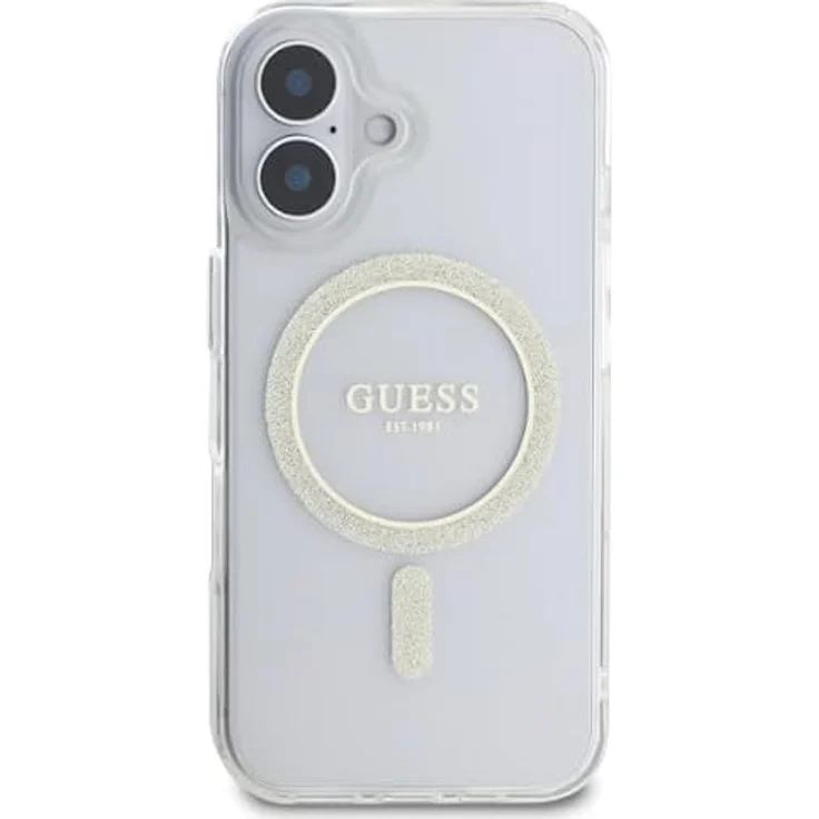 CG MOBILE Guess IML Glitter Circle, MagSafe kompatible Hülle für iPhone 16 Plus, transparent, TPU/PC Hartschale – Bild 3