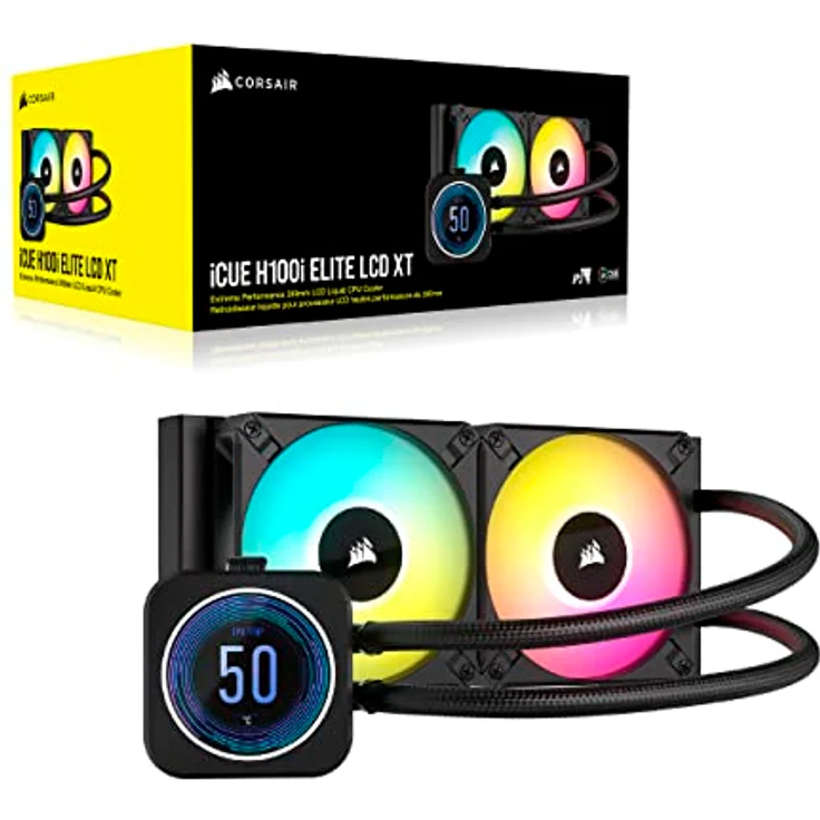 Corsair iCUE H100i Elite LCD XT, CPU Wasserkühler mit integriertem LCD-Display zur individuellen Anzeige, Schwarz – Bild 9