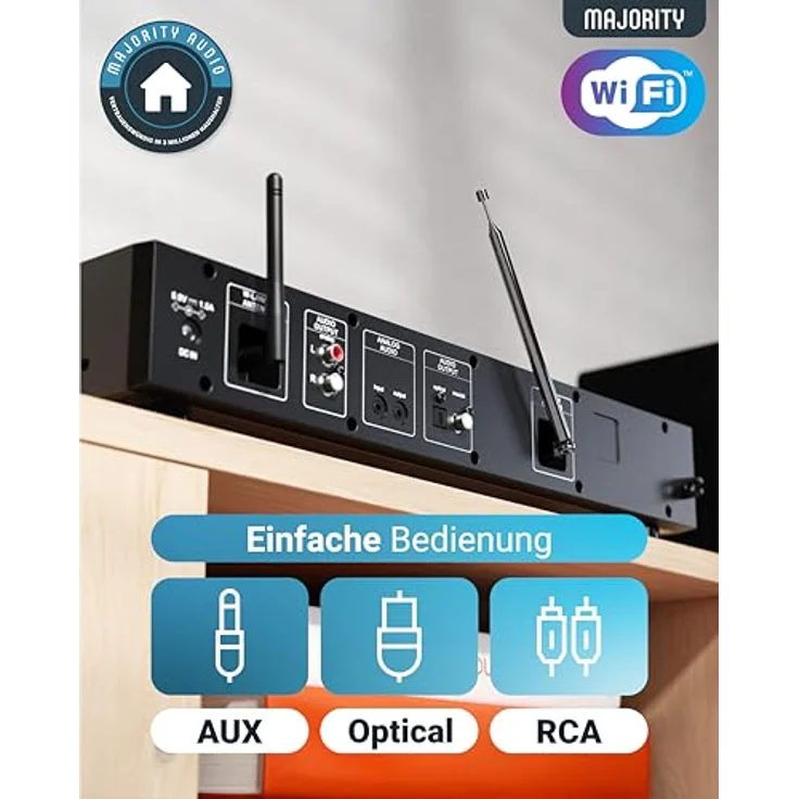 MAJORITY Fitzwilliam, DAB Plus Internetradio WLAN Tuner mit Spotify Connect, Fernbedienung und Farbdisplay, Schwarz – Bild 5