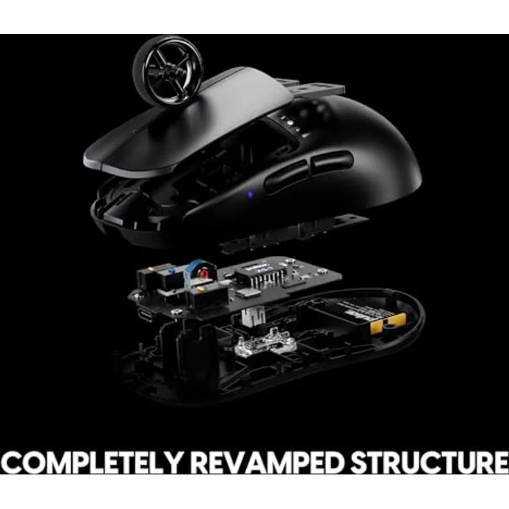 Pulsar Gaming Gears X2H v3, Kabellose Gaming-Maus, ultraleicht mit 32000 DPI, 750 IPS, XS-1-Sensor, symmetrisch, 8K-kompatibel, Schwarz – Bild 5