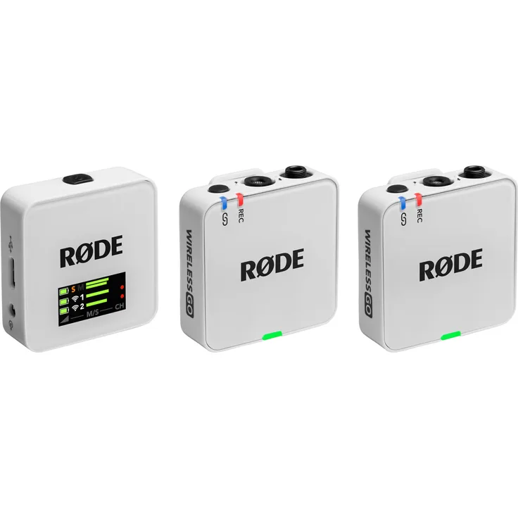 RØDE Wireless GO (Gen 3) White, Kompaktes Drahtlosmikrofonsystem mit 32-Bit-Float-On-Board-Aufnahme und intelligenter GainAssist-Technologie