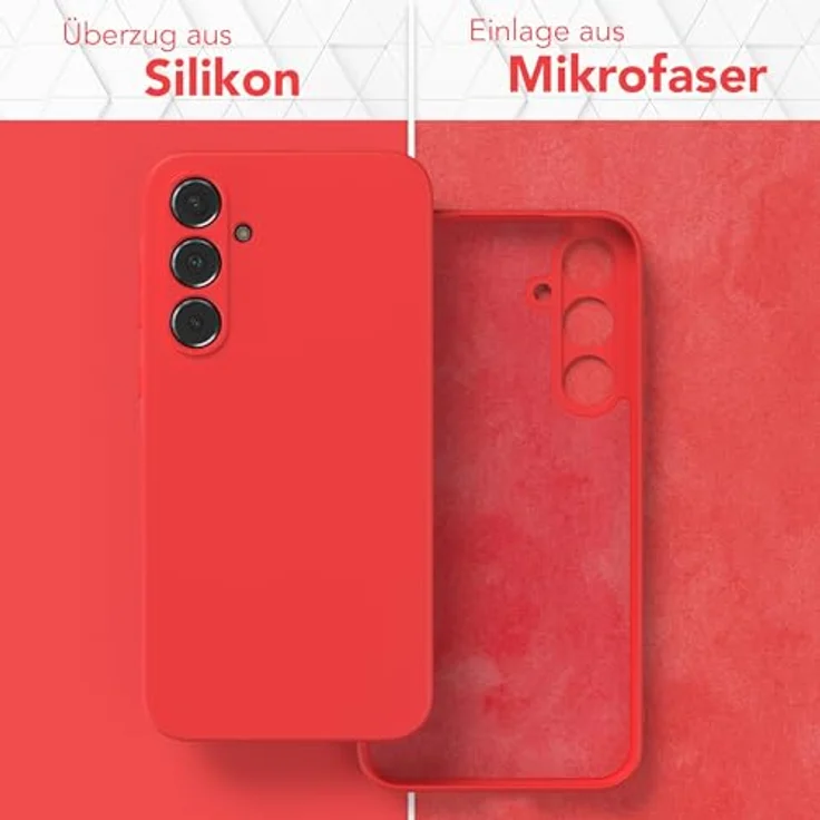 EAZY CASE Silikonhülle für Samsung Galaxy A35, stoßfestes, dünnes TPU Case mit Kameraschutz, rot – Bild 3