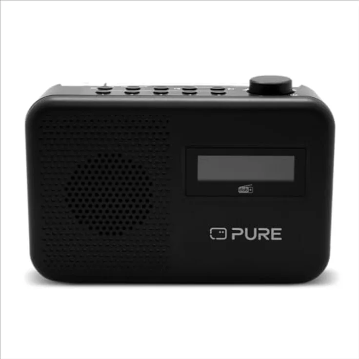 Pure Elan One2 tragbares DAB+/FM Radio mit Bluetooth 5.1 (LCD-Display, 10 Speichertasten, Batteriebetrieb mit 4xAA möglich) Charcoal Schwarz