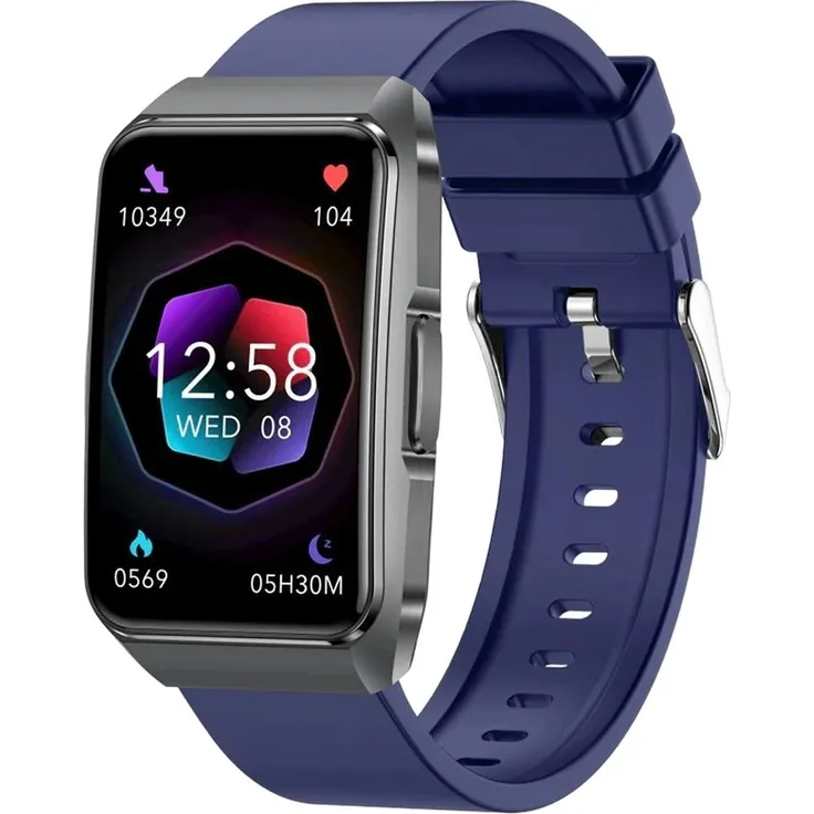 Knauermann Neo 2 Band Gesundheitsuhr mit SOS- und Telefonfunktion, dunkelgrau, 1,57 Zoll UHD-Display, IP67, Puls- und Blutdruckmessung, EKG-Aufzeichnung, 133 Sportarten