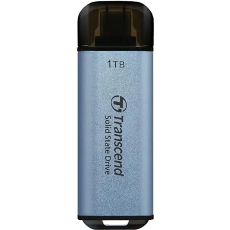 Transcend Portable SSD ESD300C 1TB USB Typ-C 10 Gbit/s PS4/PS5-kompatibel, Blau – TS1TESD300C