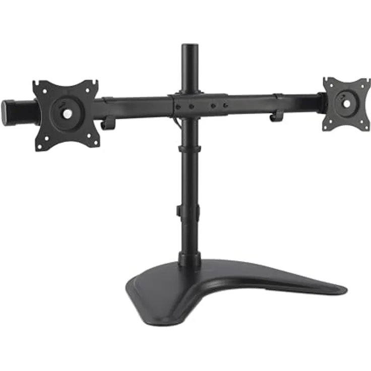 Kensington SmartFit Ergo Dual-Monitorhalterung, freistehend für 2 Bildschirme bis 27 Zoll, 10 kg, Schnellentriegelungsgriff, Silikon-Pad für Telefon/Tablet