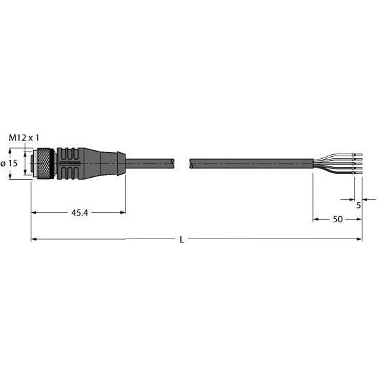 Turck Kabelrolle Aktuator- (5 m) mit Hochtemperaturfestem PTFE Mantel in Weiß