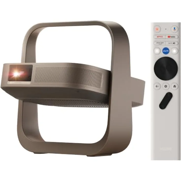 XGIMI Elfin Flip 4K Beamer, Laser Projektor mit Harman Kardon Sound, Google TV und 1 ms Latenz, kompakt für Outdoor und Tageslicht