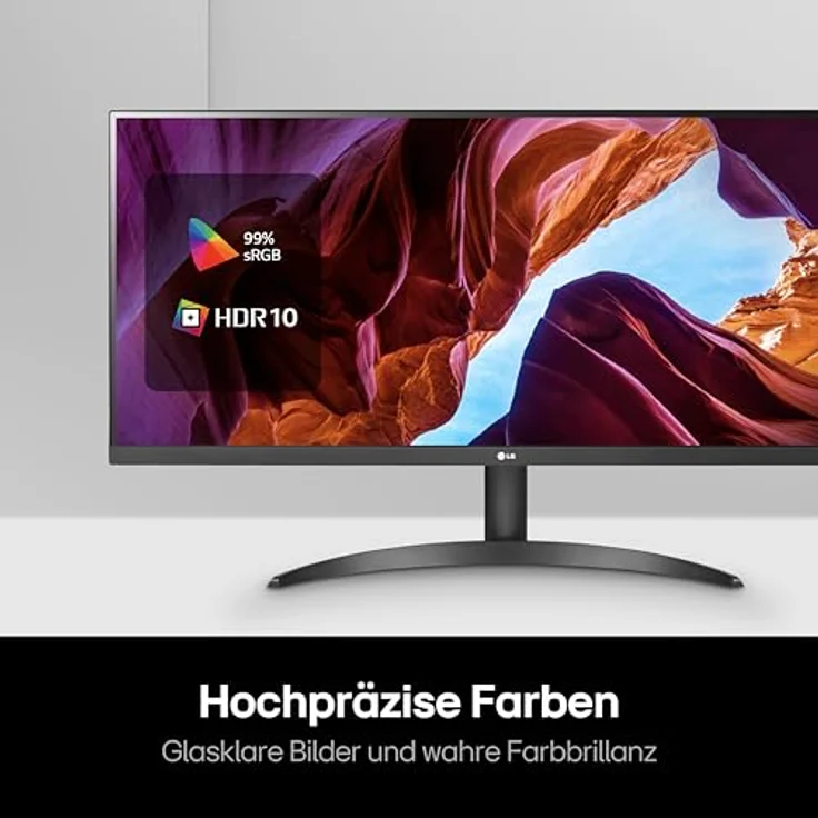 LG Electronics 34WQ500-B UltraWide™ Full HD 34" (87cm), 2560 x 1080, 21:9, AMD FreeSync™, HDR10- and VESA DisplayHDR™ 400, IPS with sRGB 99% (Typ.), Waves MaxxAudio®, 5ms GtG - Schwarz Office-Monitor – Bild 5