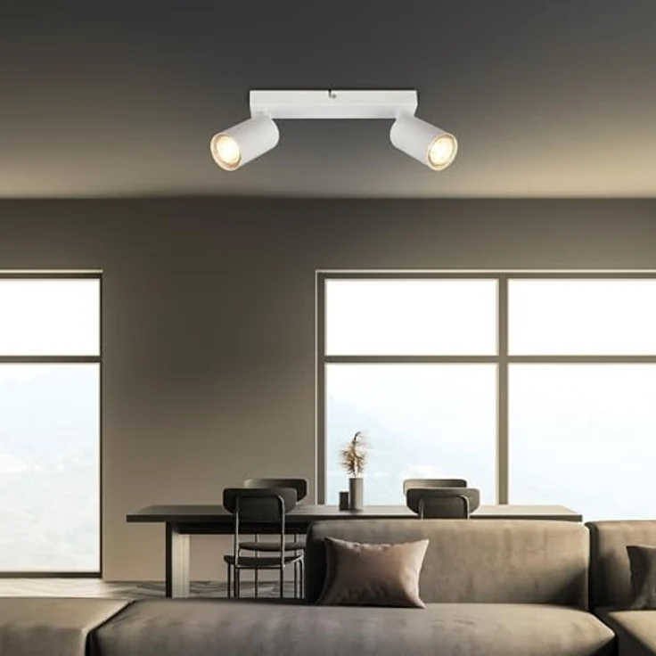 BRILONER Deckenlampe schwenkbar, GU10 Fassung, max. 9 W, 25,5 cm, Weiß - Moderne Wohnzimmer- und Schlafzimmerlampe – Bild 4